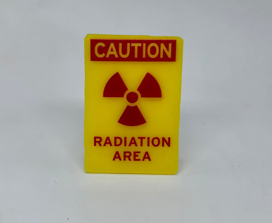 Mini Radiation Sticker 1:12 Scale Mini Radiation Area Sign – Mini Materials