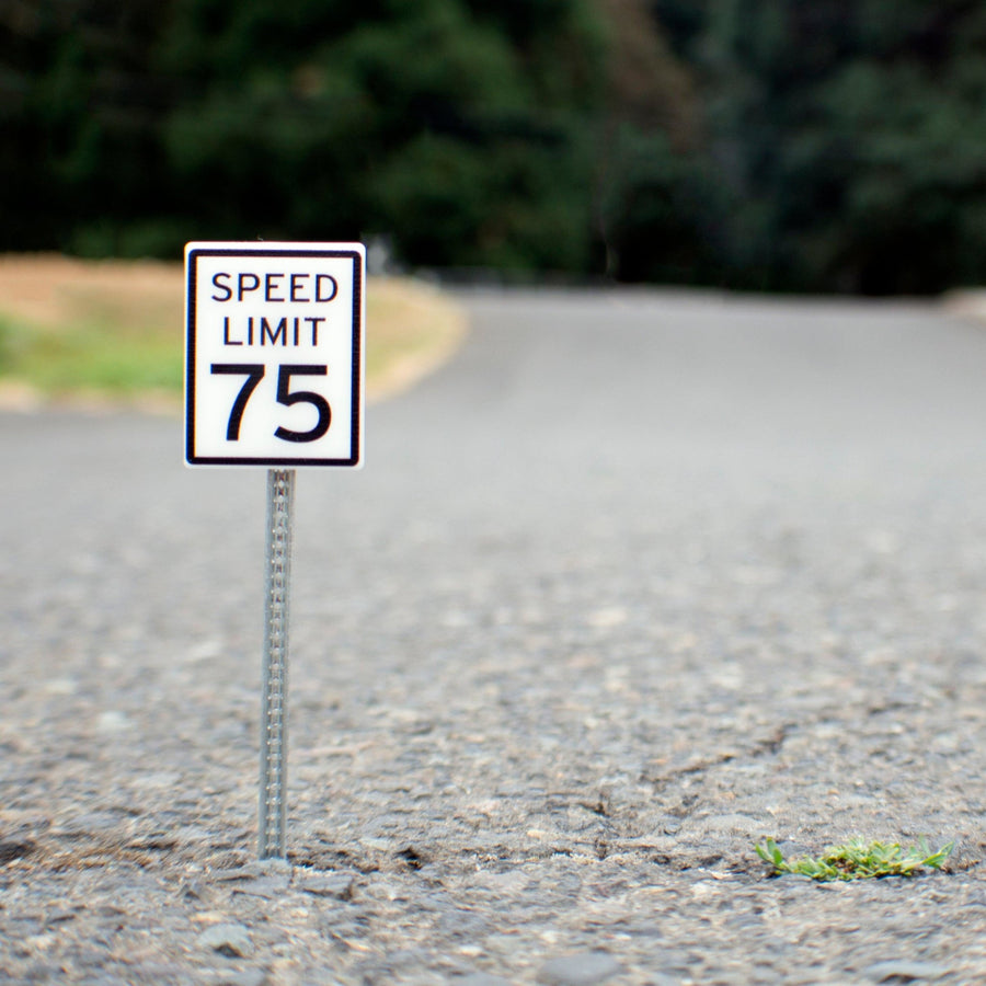 1:12 Scale Mini Speed Limit 75 Sign – Mini Materials