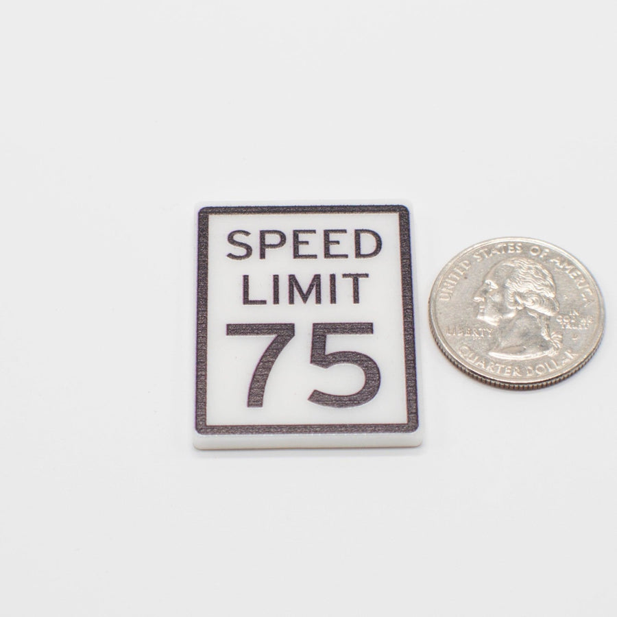 1:12 Scale Mini Speed Limit 75 Sign - Mini Materials