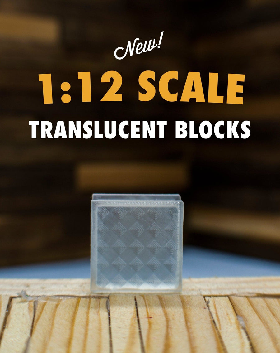 1:12 Scale Mini Translucent Block - Smooth and Diamond Finish (10 pack ...