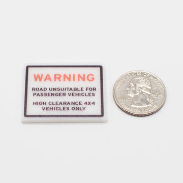 1:12 Scale Mini Warning 4x4 Vehicles Only Trail Sign - Mini Materials