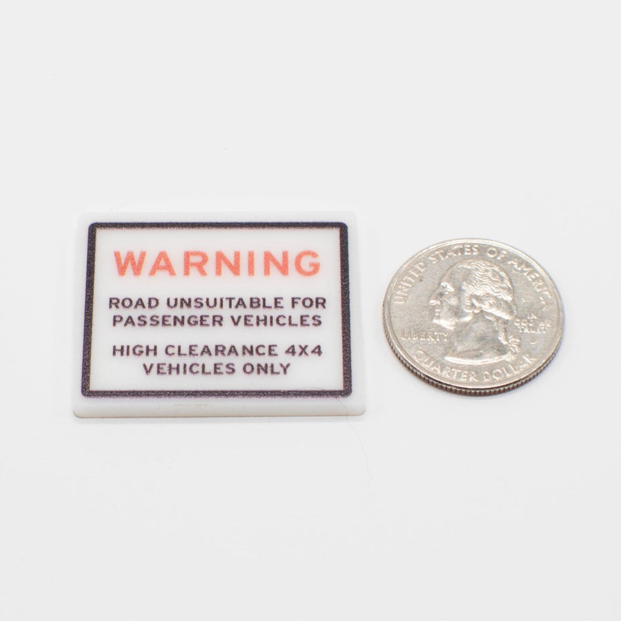 1:12 Scale Mini Warning 4x4 Vehicles Only Trail Sign - Mini Materials