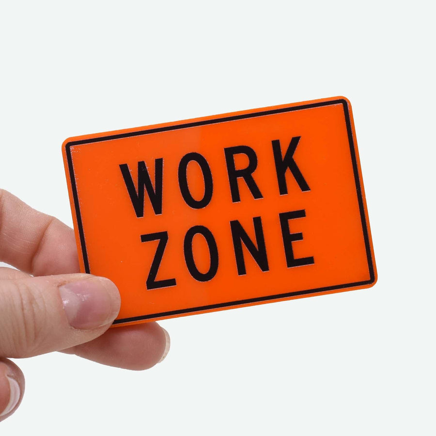 1:12 Scale Mini Work Zone Roadwork Sign - Mini Materials