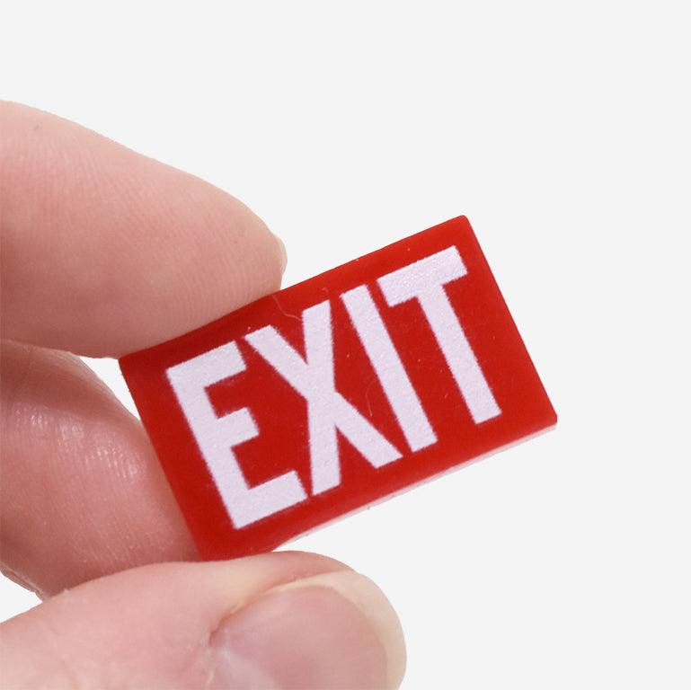 1:12 Scale Miniature Exit Sign – Mini Materials