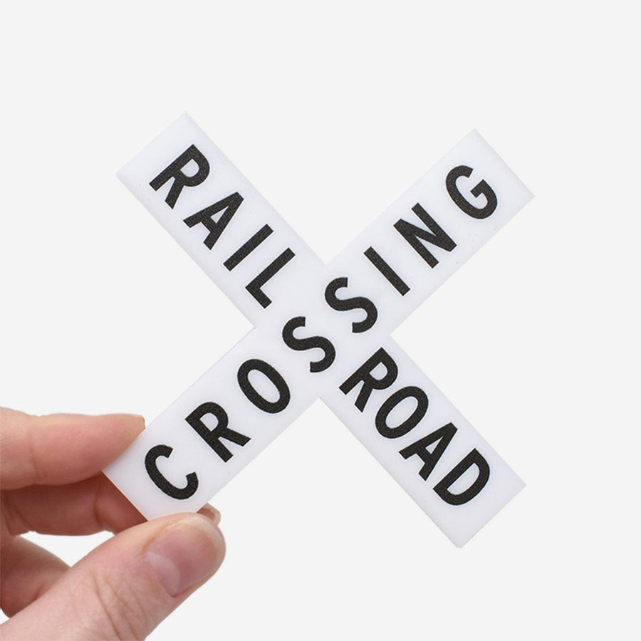 1:12 Scale Miniature Railroad Crossing X Sign - Mini Materials