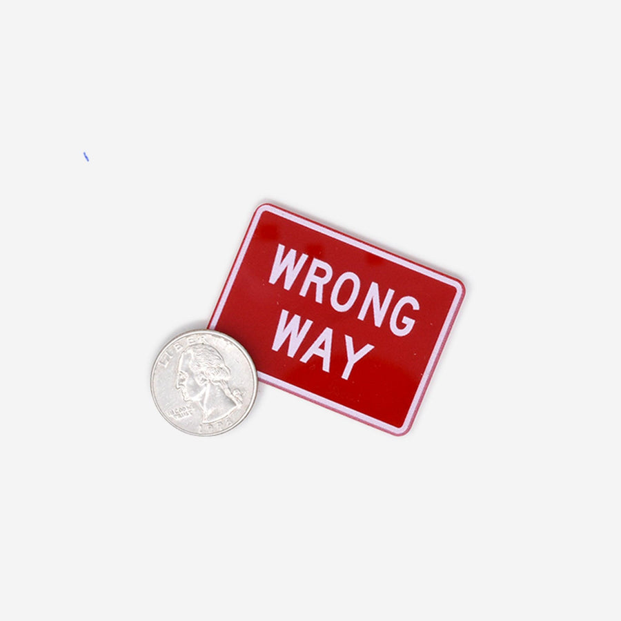 1:12 Scale Miniature Wrong Way Sign - Mini Materials