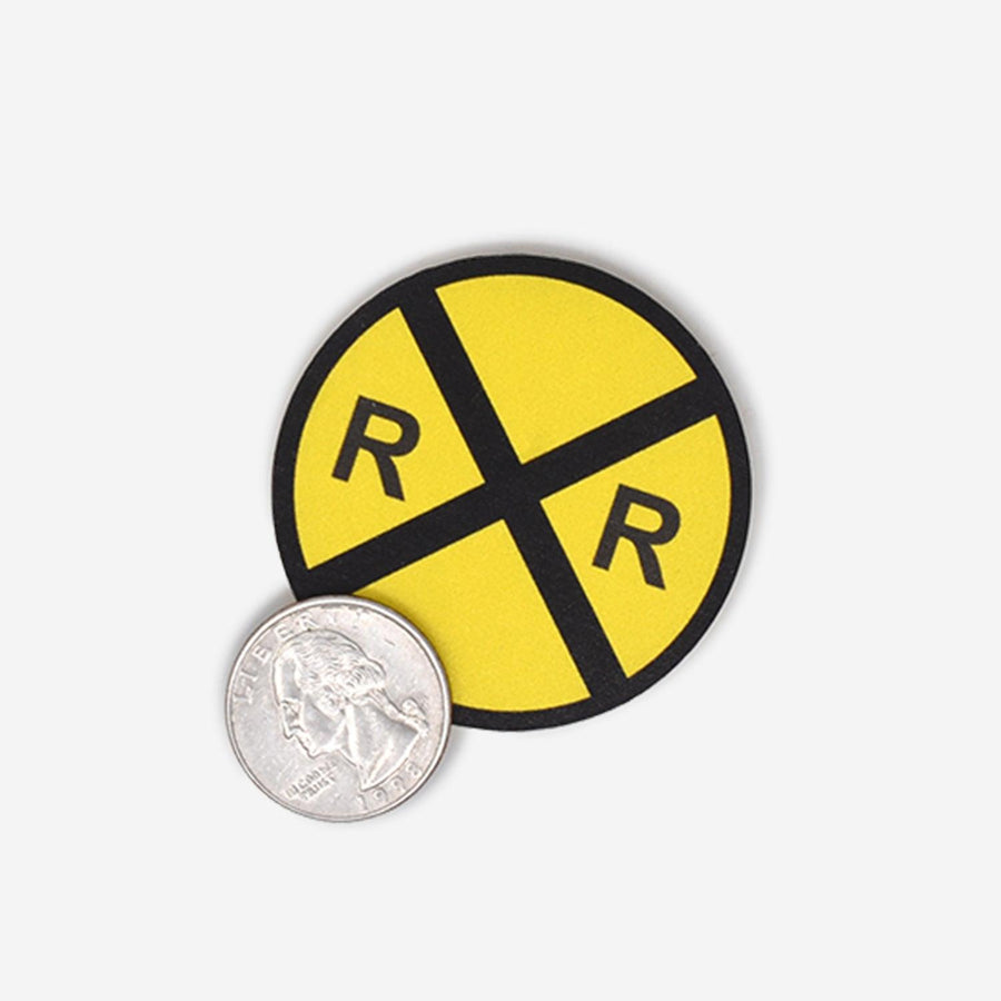 1:12 Scale Miniature Yellow Railroad Crossing Sign - Mini Materials