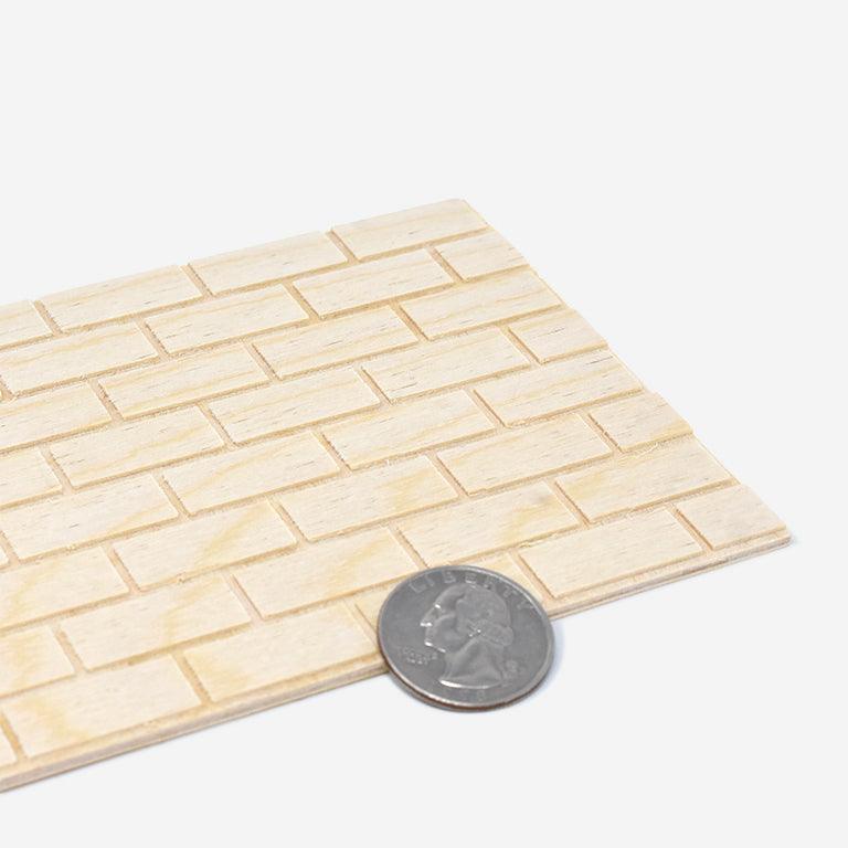 1:12 Scale Plywood Siding Panel - Faux Brick - Mini Materials