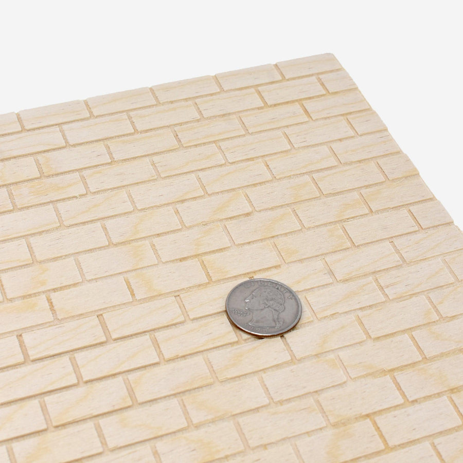 1:12 Scale Plywood Siding Panel - Faux Brick - Mini Materials