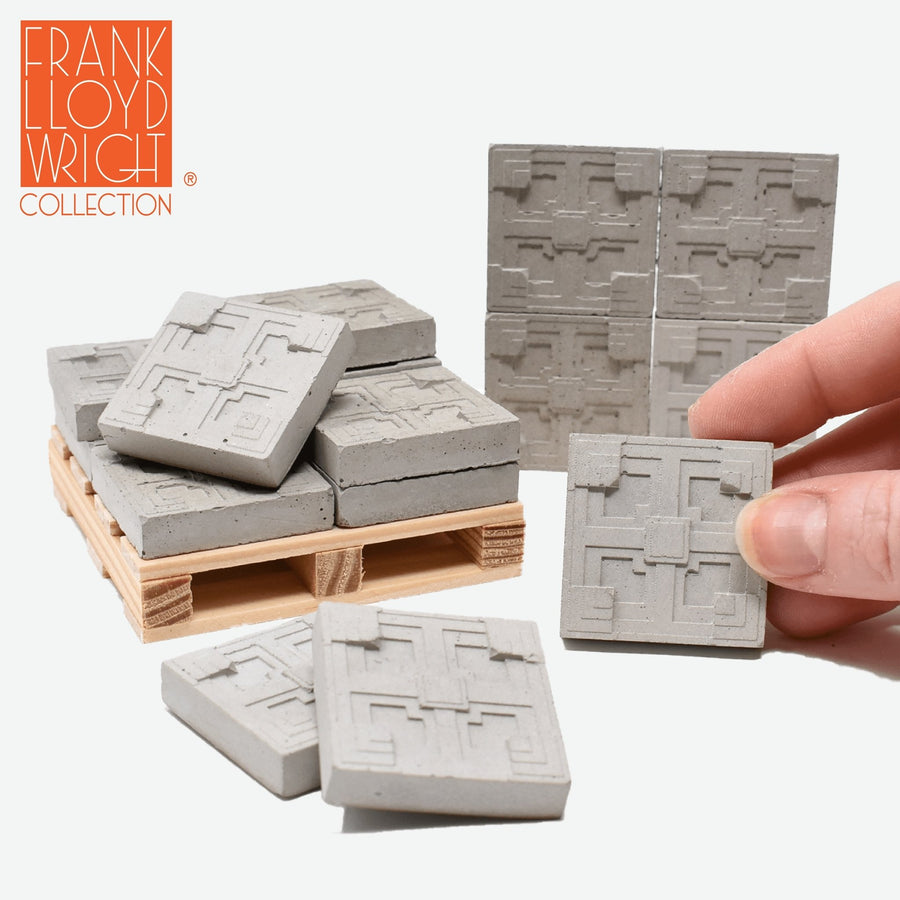 1:12 Scale Storer Concrete Textile Blocks (16pk) - Frank Lloyd Wright Collection - Mini Materials