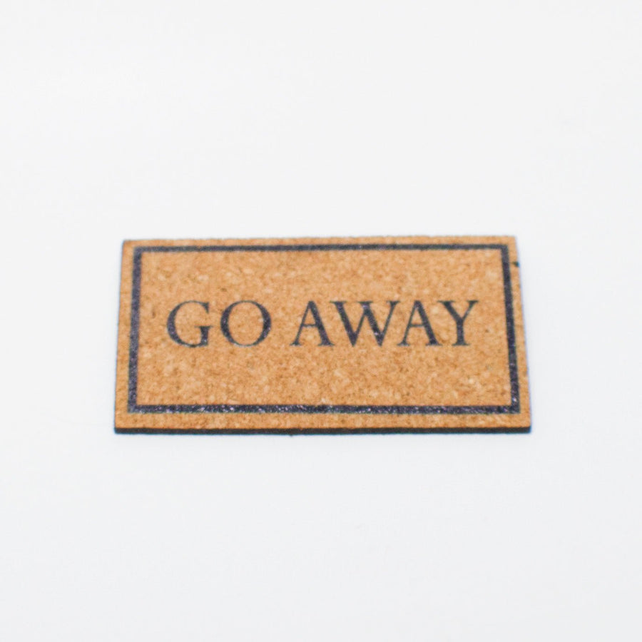 1:12 Scale Welcome Mat - Go Away - Mini Materials