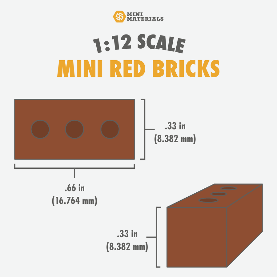 1:12 Scale Mini Red Brick Mold - Mini Materials
