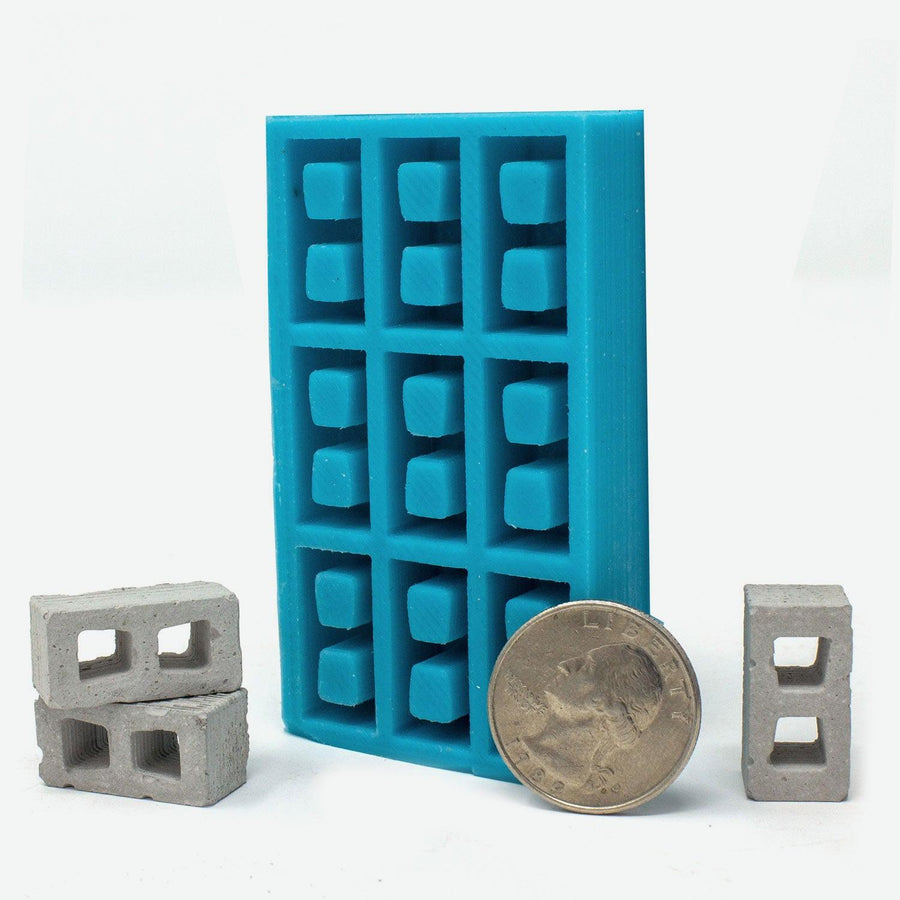 1:18 Scale Mini Cinder Block Mold - Mini Materials