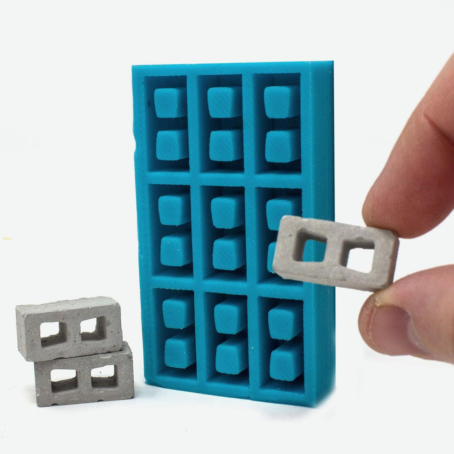 1:18 Scale Mini Cinder Block Mold - Mini Materials
