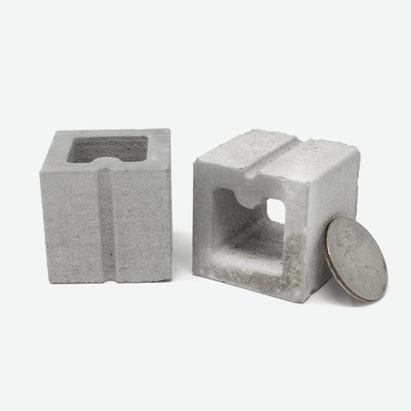 1:6 Scale Mini Half Cinder Blocks (2pk) - Mini Materials