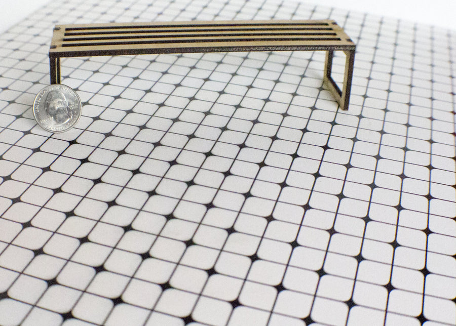 Black and White Diamond Miniature Flooring Sheet - Mini Materials