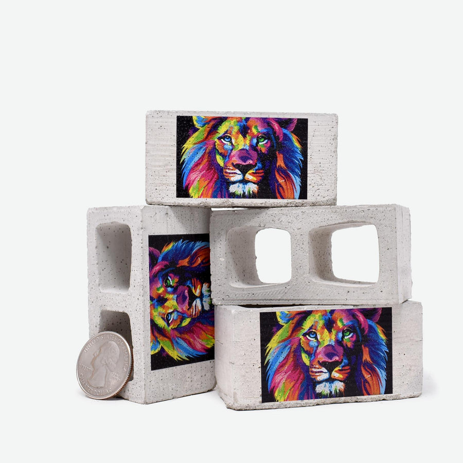 Custom Printed 1:6 Scale Mini Cinder Blocks - 4 Units - Mini Materials
