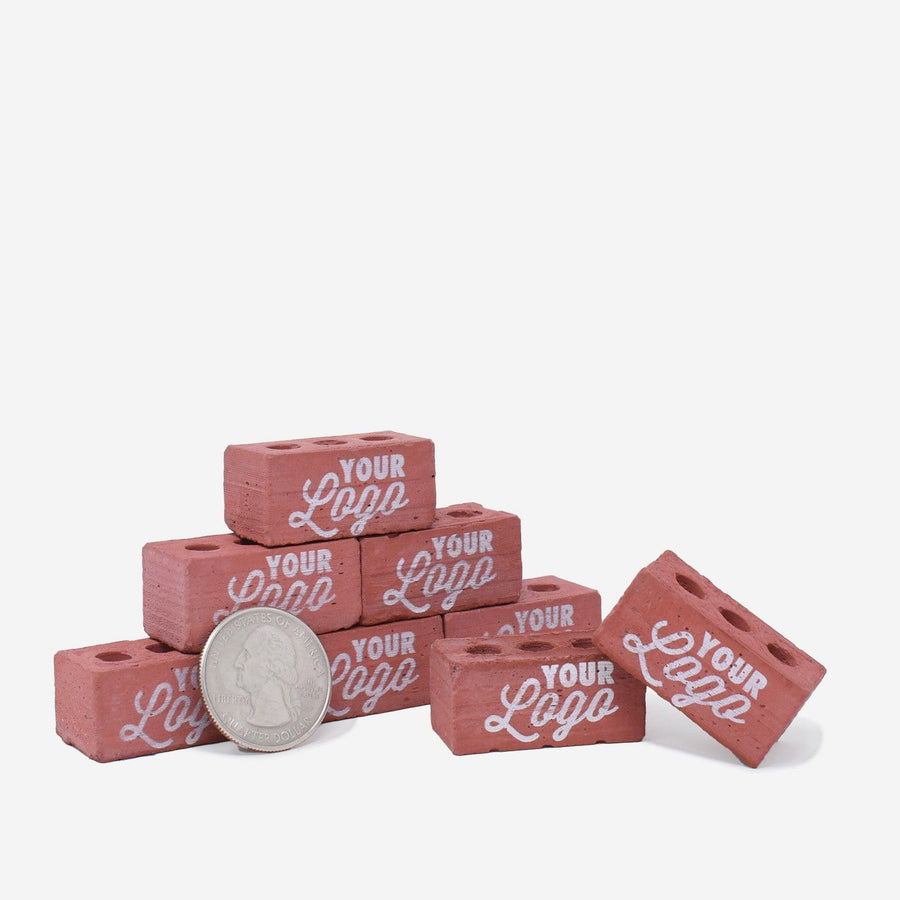 Custom Printed 1:6 Scale Mini Red Bricks - 100 units - Mini Materials