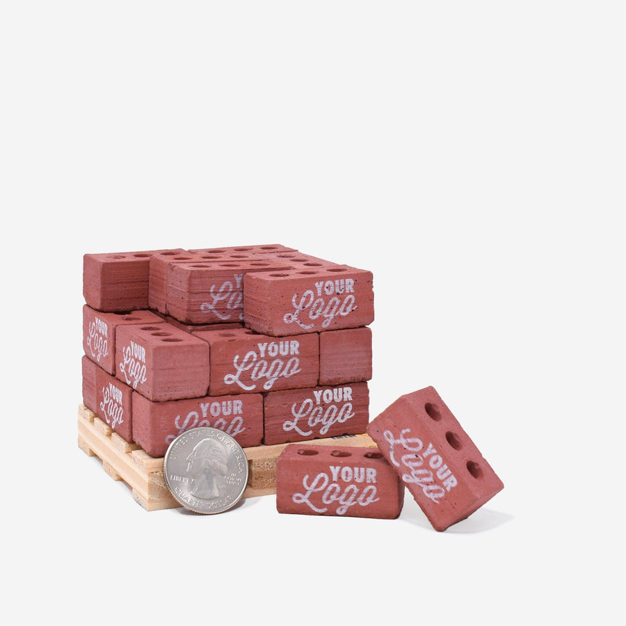 Custom Printed 1:6 Scale Mini Red Bricks on Pallet - Mini Materials