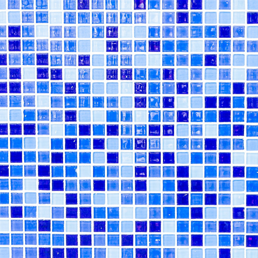 Extra Small Blue Mosaic Square Tiles Miniature Flooring Sheet - Mini Materials