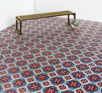 Retro Red and Blue Floral Miniature Flooring Sheet - Mini Materials