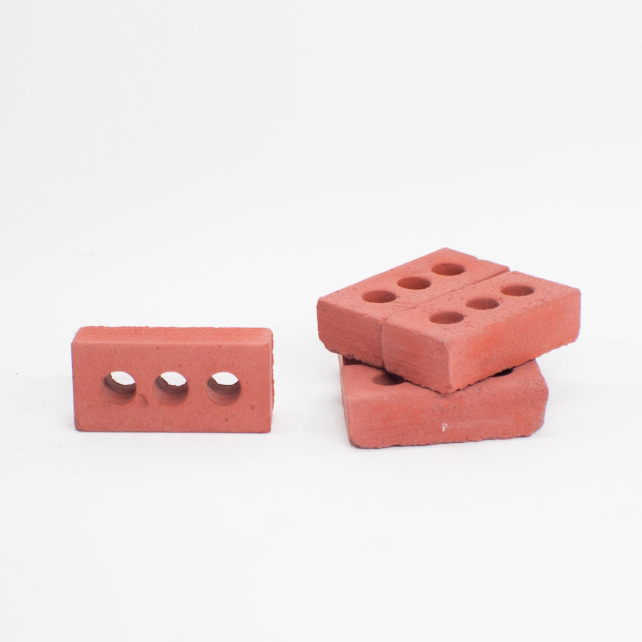 SCRATCH 'N DENT - 1:6 Scale Red Bricks with holes (10 pack) - Mini Materials
