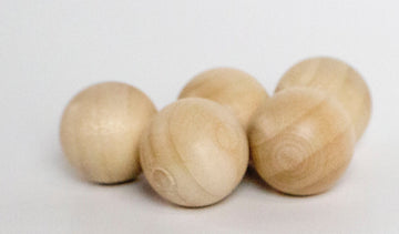 Solid Wood Ball- 1 inch (5 pack) - Mini Materials