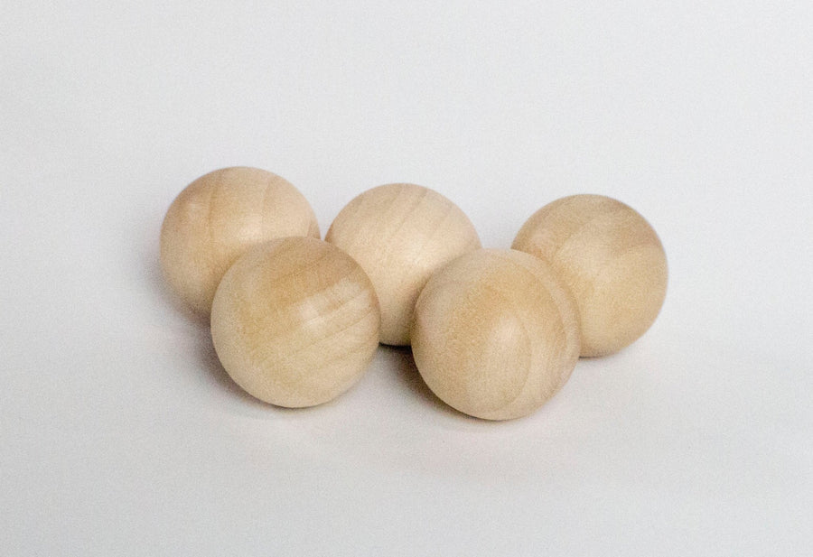 Solid Wood Ball- 1 inch (5 pack) - Mini Materials