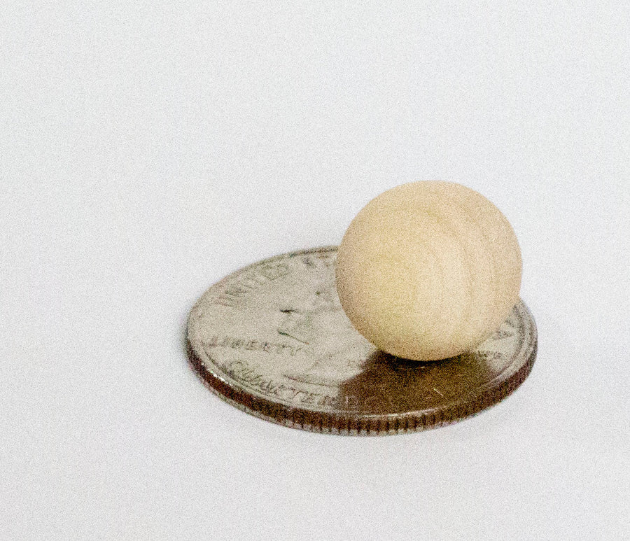 Solid Wood Ball- 1/2 Inch (5 pack) - Mini Materials