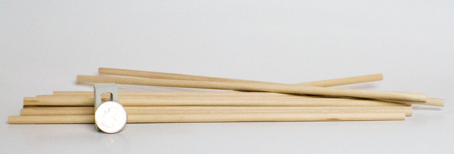 Wooden Round Dowel Rod- 1/2 x 12 (Dozen) - Mini Materials