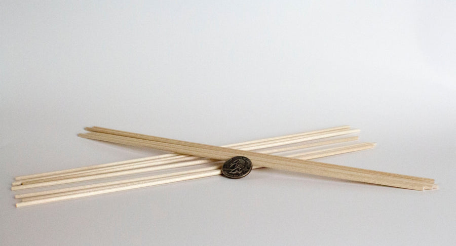 Wooden Round Dowel Rod- 1/8 x 12 (Dozen) - Mini Materials